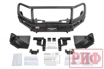 61 079 р. Бампер передний силовой РИФ Mitsubishi Pajero Sport QE дорестайлинг (2015-2021) (С дополнительными фарами, защитной дугой, защитой бачка омывателя, под парктроник)  с доставкой в г. Керчь. Увеличить фотографию 8