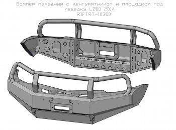 62 509 р. Бампер передний силовой РИФ  Mitsubishi L200  4 - Pajero Sport  PB (С защитной дугой и защитой бачка омывателя)  с доставкой в г. Керчь. Увеличить фотографию 4