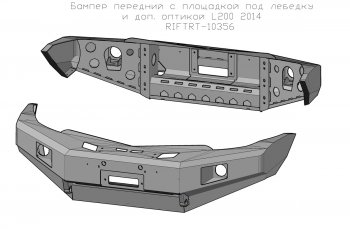 57 999 р. Бампер передний силовой РИФ Mitsubishi Pajero Sport PB дорестайлинг (2008-2013) (С дополнительными фарами и защитой бачка омывателя)  с доставкой в г. Керчь. Увеличить фотографию 4