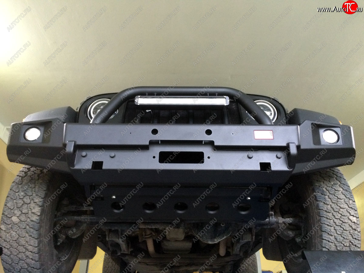62 389 р. Бампер силовой передний РИФ  Jeep Wrangler  JK (2006-2010) 3 дв. дорестайлинг (с доп. фарами и центральной защитной дугой)  с доставкой в г. Керчь