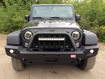 62 389 р. Бампер силовой передний РИФ  Jeep Wrangler  JK (2006-2010) 3 дв. дорестайлинг (с доп. фарами и центральной защитной дугой)  с доставкой в г. Керчь. Увеличить фотографию 3