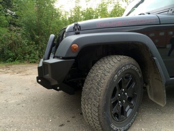 62 389 р. Бампер силовой передний РИФ  Jeep Wrangler  JK (2006-2010) 3 дв. дорестайлинг (с доп. фарами и центральной защитной дугой)  с доставкой в г. Керчь. Увеличить фотографию 5