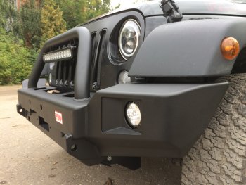 62 389 р. Бампер силовой передний РИФ  Jeep Wrangler  JK (2006-2010) 3 дв. дорестайлинг (с доп. фарами и центральной защитной дугой)  с доставкой в г. Керчь. Увеличить фотографию 6