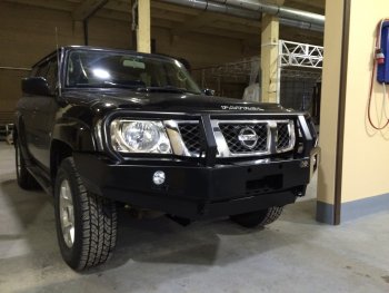 62 369 р. Бампер передний силовой РИФ  Nissan Patrol  5 (2004-2010) Y61 2-ой рестайлинг (С дополнительными фарами и защитной дугой)  с доставкой в г. Керчь. Увеличить фотографию 4
