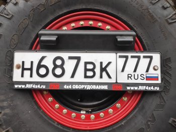 118 699 р. Бампер задний силовой РИФ Nissan Patrol 5 Y61 дорестайлинг (1997-2001) (С квадратом под фаркоп, 2-мя калитками, фонарями и подсветкой номера)  с доставкой в г. Керчь. Увеличить фотографию 4
