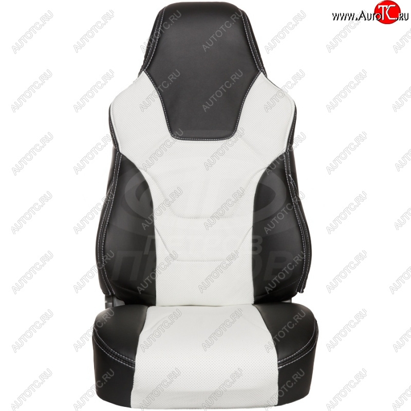 5 599 р. Чехлы (экокожа, base/classic, 60/40) ПЕТРОВ R.SPORT  Hyundai Solaris  RBr (2010-2017), KIA Rio  3 QB (2011-2017) (черный/белый)  с доставкой в г. Керчь