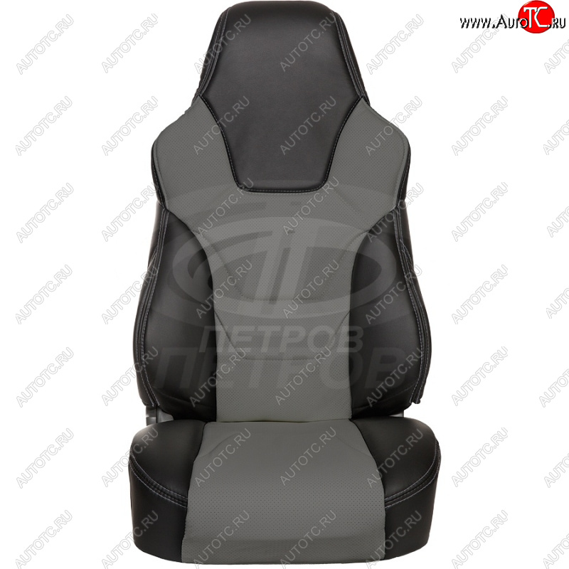 5 599 р. Чехлы (экокожа) ПЕТРОВ R.SPORT  Лада Веста ( 2180,  SW 2181) - Веста Кросс ( 2181,  2180) (черный/серый)  с доставкой в г. Керчь