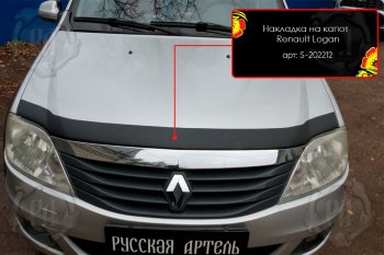 Декоративная накладка на капот Русская Артель Renault Logan 1 рестайлинг (2010-2016) (Поверхность текстурная)