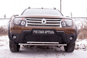 3 299 р. Комплект защиты (сетка и зимняя заглушка) в передний бампер (без дхо и без обвеса) Русская Артель  Renault Duster  HS (2010-2015) дорестайлинг (Поверхность текстурная)  с доставкой в г. Керчь. Увеличить фотографию 2