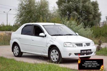 1 859 р. Защитная сетка решетки переднего бампера Русская Артель Renault Logan 1 дорестайлинг (2004-2010) (Поверхность текстурная)  с доставкой в г. Керчь. Увеличить фотографию 2
