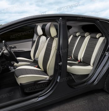 13 649 р. Чехлы на сиденья (экокожа, ЗСиС 40/60, до 2013 г.в.) Автопилот  Chevrolet Niva  2123 (2002-2020), Лада 2123 (Нива Шевроле) (2002-2020) (белый/черный)  с доставкой в г. Керчь. Увеличить фотографию 7