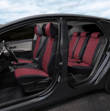 13 649 р. Чехлы на сиденья (экокожа, ЗСиС 40/60, до 2013 г.в.) Автопилот  Chevrolet Niva  2123 (2002-2020), Лада 2123 (Нива Шевроле) (2002-2020) (черный/бордовый)  с доставкой в г. Керчь. Увеличить фотографию 6