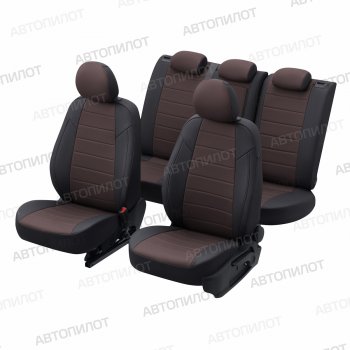 8 249 р. Чехлы на сиденья (экокожа, ЗСиС 40/60, до 2013 г.в.) Автопилот  Chevrolet Niva  2123 (2002-2020), Лада 2123 (Нива Шевроле) (2002-2020) (черный/шоколад)  с доставкой в г. Керчь. Увеличить фотографию 5