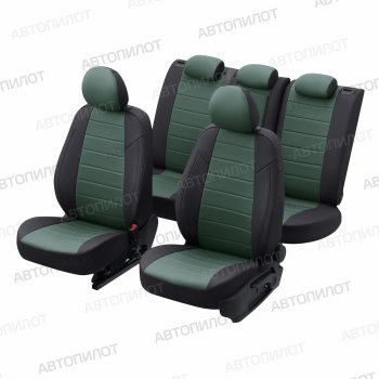 13 649 р. Чехлы на сиденья (экокожа, ЗСиС 40/60, до 2013 г.в.) Автопилот  Chevrolet Niva  2123 (2002-2020), Лада 2123 (Нива Шевроле) (2002-2020) (черный/зеленый)  с доставкой в г. Керчь. Увеличить фотографию 5