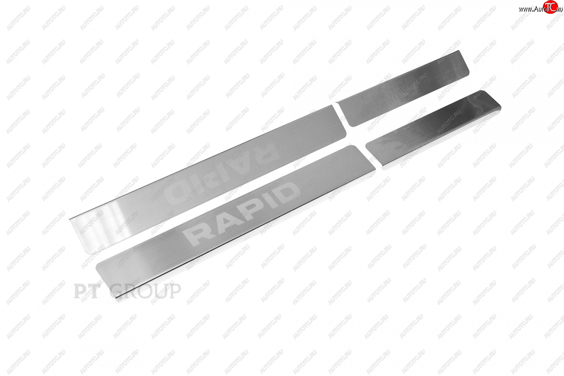 2 499 р. Пороги накладки Petroil Tuning Skoda Rapid MK2 (2019-2025) (полированная нержавейка)  с доставкой в г. Керчь