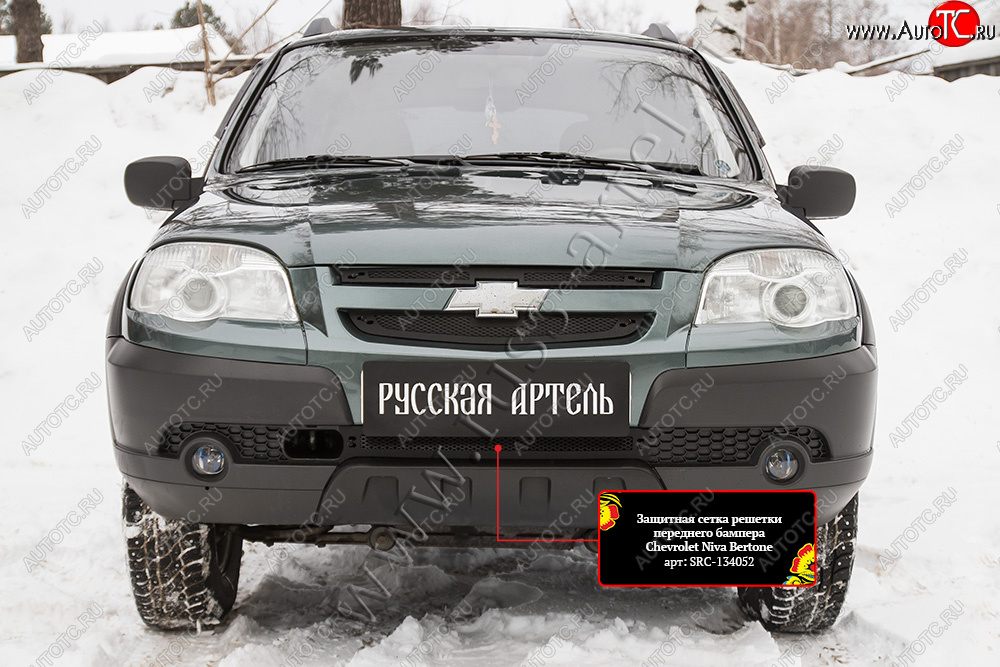 1 299 р. Защитная сетка решетки переднего бампера Русская Артель  Chevrolet Niva  2123 (2009-2020), Лада 2123 (Нива Шевроле) (2009-2020) (Поверхность текстурная)  с доставкой в г. Керчь