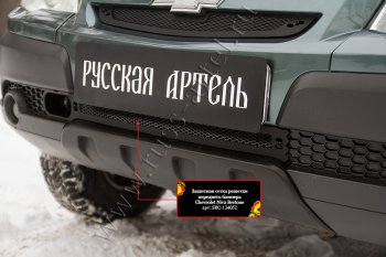 1 299 р. Защитная сетка решетки переднего бампера Русская Артель  Chevrolet Niva  2123 (2009-2020), Лада 2123 (Нива Шевроле) (2009-2020) (Поверхность текстурная)  с доставкой в г. Керчь. Увеличить фотографию 3