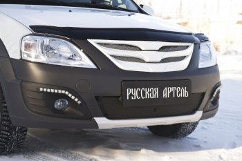 2 969 р. Защитная сетка и зимняя заглушка решетки бампера Русская Артель  Лада Ларгус (2012-2021) дорестайлинг R90 (Поверхность текстурная)  с доставкой в г. Керчь. Увеличить фотографию 2