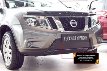Комплект защиты (сетка и зимняя заглушка) в передний бампер Русская Артель Nissan Terrano  D10 (2013-2016) дорестайлинг (Поверхность текстурная)