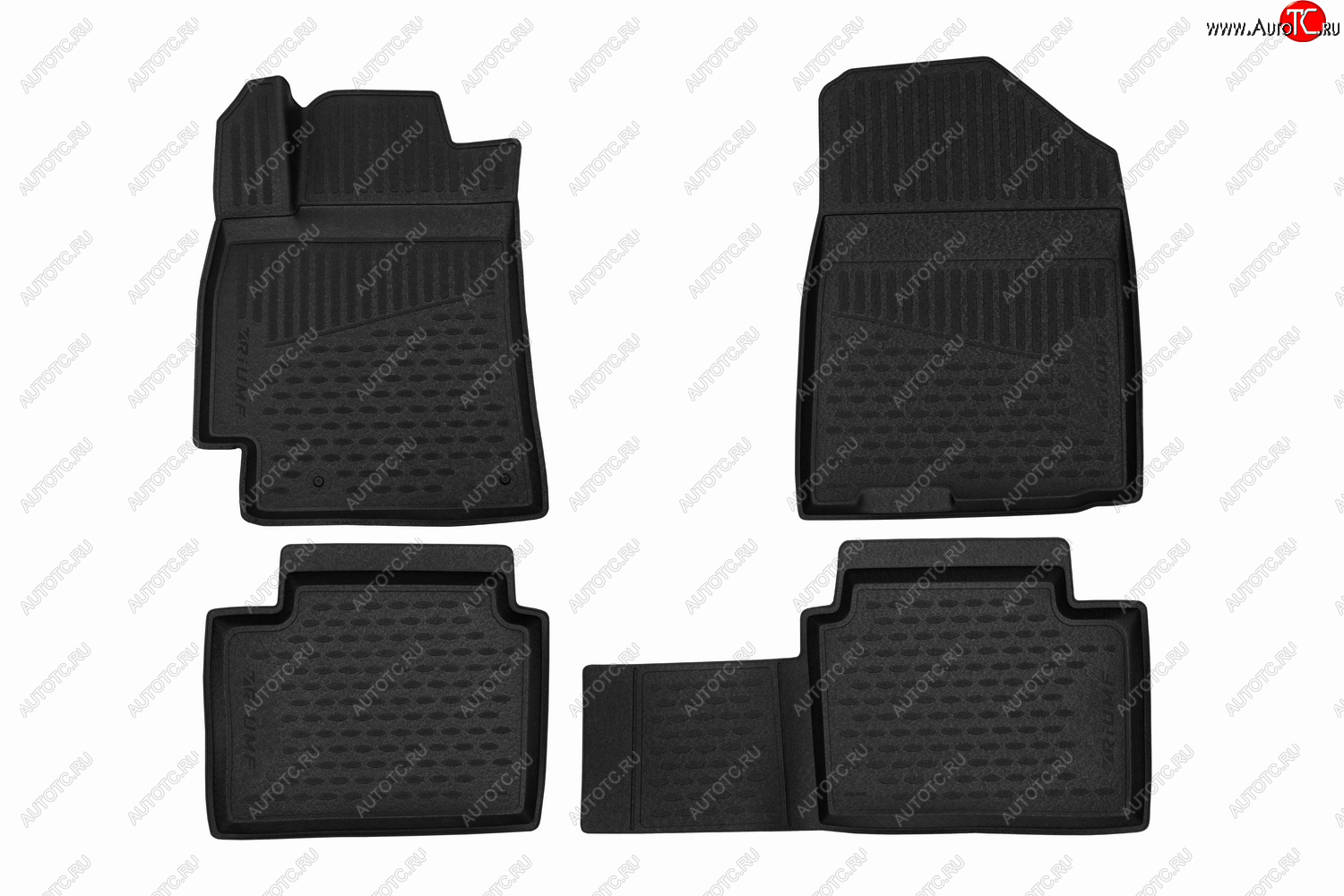 1 199 р. Коврики салона (полиуретан) TRIUMF 3D Toyota Highlander XU50 дорестайлинг (2013-2017) (Чёрные)  с доставкой в г. Керчь