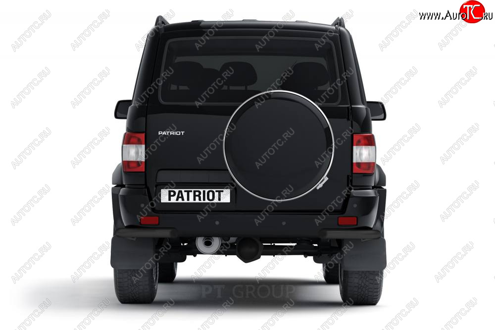 5 479 р. Защита заднего бампера (угловая Ø63 мм) Petroil Tuning  Уаз Патриот ( 3163 5-дв.,  3163 5 дв.) (2014-2025) 1-ый рестайлинг, 2-ой рестайлинг (окраска в черный (Шагрень))  с доставкой в г. Керчь