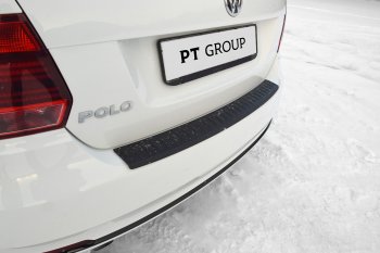 1 039 р. Накладка на задний бампер Petroil Tuning Volkswagen Polo 5 седан рестайлинг (2015-2020) (Текстурная поврехность)  с доставкой в г. Керчь. Увеличить фотографию 2