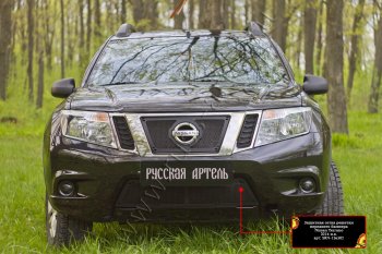 5 499 р. Комплект сетка и зимняя заглушка решетки радиатора и переднего бампера Русская Артель Nissan Terrano D10 дорестайлинг (2013-2016) (Поверхность текстурная)  с доставкой в г. Керчь. Увеличить фотографию 3