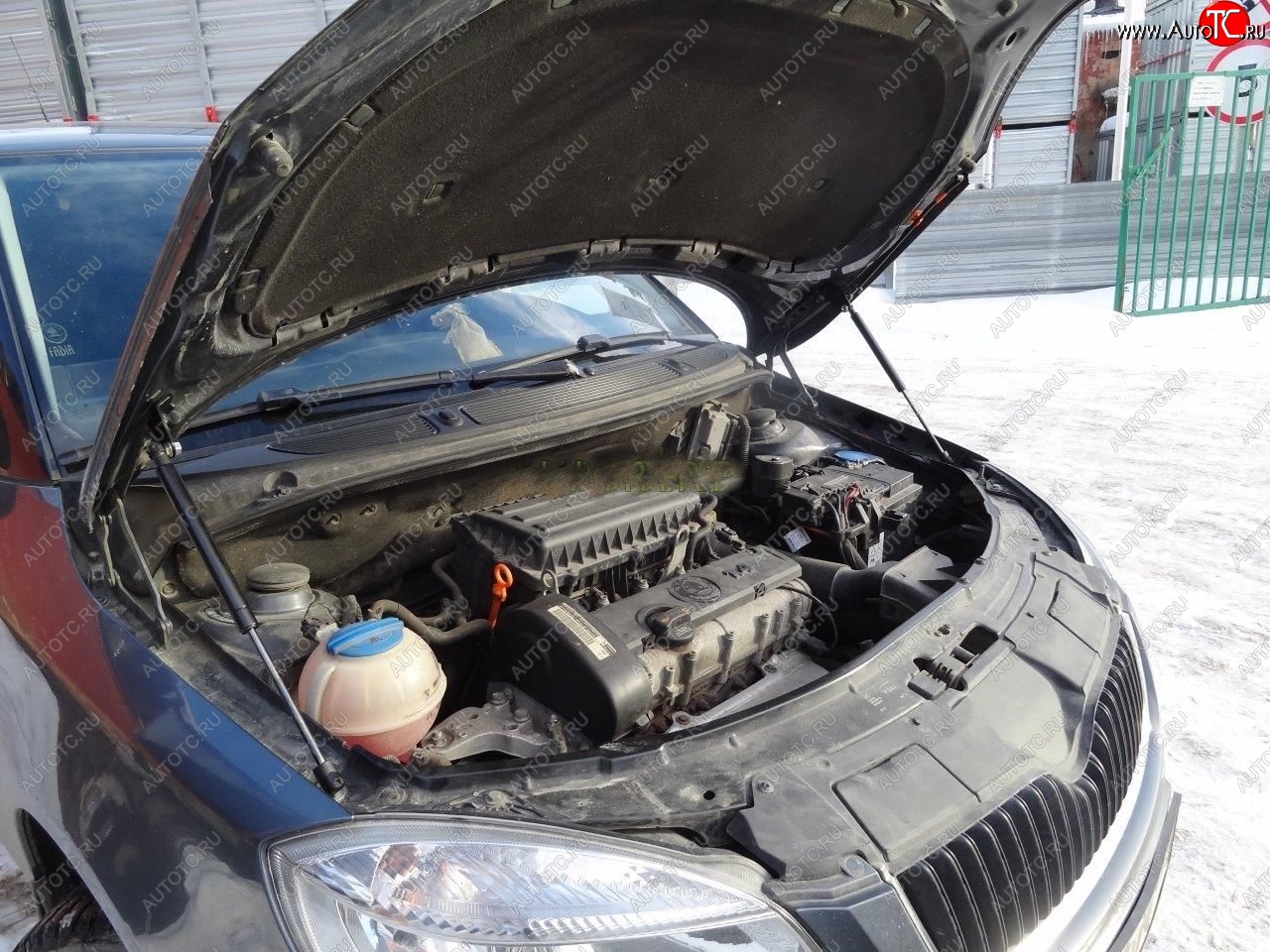 2 049 р. Упоры капота Russtal Skoda Fabia Mk2 хэтчбэк рестайлинг (2010-2014) (2 штуки)  с доставкой в г. Керчь