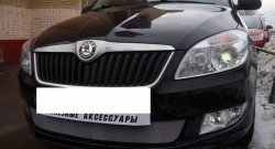1 539 р. Сетка на бампер (рестайлинг) Russtal (хром) Skoda Fabia Mk2 универсал дорестайлинг (2007-2010)  с доставкой в г. Керчь. Увеличить фотографию 4