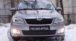 999 р. Зимняя заглушка решетки переднего бампера РА  Skoda Fabia  Mk2 (2010-2014) универсал рестайлинг, хэтчбэк рестайлинг  с доставкой в г. Керчь. Увеличить фотографию 2