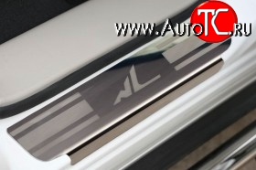 2 339 р. Комплект накладок на порожки автомобиля Novline Skoda Fabia Mk2 хэтчбэк дорестайлинг (2007-2010)  с доставкой в г. Керчь