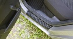1 689 р. Накладки на порожки автомобиля RA (комплект 4 шт.)  Skoda Fabia  Mk2 (2007-2010) универсал дорестайлинг, хэтчбэк дорестайлинг  с доставкой в г. Керчь. Увеличить фотографию 3