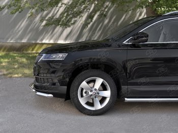 21 899 р. Защита переднего бампера (2 трубы Ø63 и 42 мм, нержавейка) SLITKOFF Skoda Karoq NU7 дорестайлинг (2017-2021)  с доставкой в г. Керчь. Увеличить фотографию 4