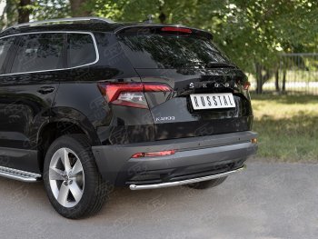 14 549 р. Защита заднего бампера (Ø42 мм, нержавейка) SLITKOFF  Skoda Karoq  NU7 (2017-2021) дорестайлинг  с доставкой в г. Керчь. Увеличить фотографию 2