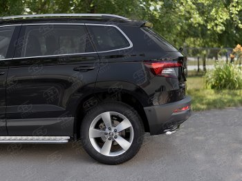 14 549 р. Защита заднего бампера (Ø42 мм, нержавейка) SLITKOFF  Skoda Karoq  NU7 (2017-2021) дорестайлинг  с доставкой в г. Керчь. Увеличить фотографию 3