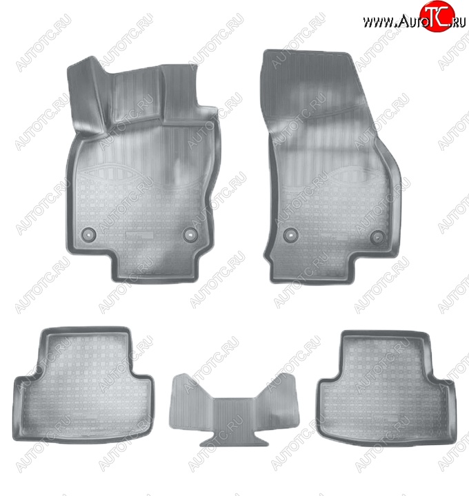 2 759 р. Коврики салонные Noplast (3D)  Skoda Karoq  NU7 (2017-2025) дорестайлинг, рестайлинг (Серые)  с доставкой в г. Керчь