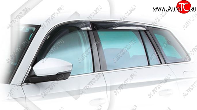 2 199 р. Дефлектора окон CA-Plastiс Skoda Kodiaq NU7 дорестайлинг (2017-2021) (Classic полупрозрачный , Без надписи)  с доставкой в г. Керчь
