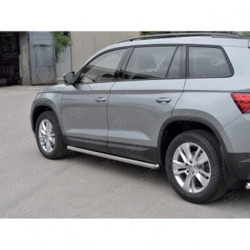 19 999 р. Пороги труба d63 (v3) SLITKOFF  Skoda Kodiaq  NU7 (2017-2021) дорестайлинг  с доставкой в г. Керчь. Увеличить фотографию 3
