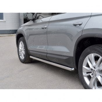 19 999 р. Пороги труба d63 (v3) SLITKOFF  Skoda Kodiaq  NU7 (2017-2021) дорестайлинг  с доставкой в г. Керчь. Увеличить фотографию 4