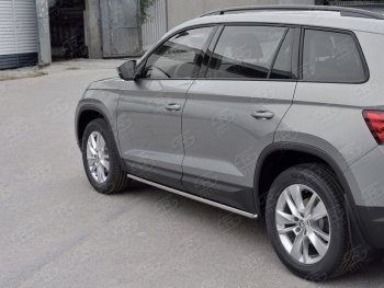 17 999 р. Защита порогов SLITKOFF из круглой трубы диаметром 42 мм v3  Skoda Kodiaq  NU7 (2017-2021) дорестайлинг  с доставкой в г. Керчь. Увеличить фотографию 2