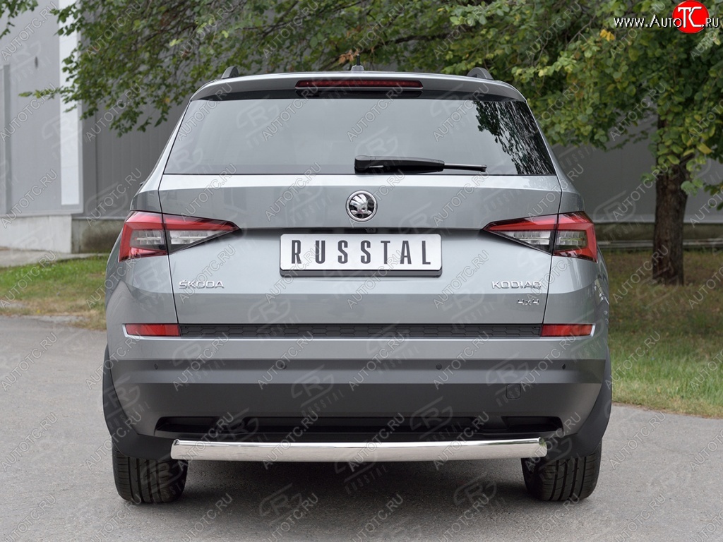13 399 р. Защита заднего бампера d75х42 дуга Russtal Skoda Kodiaq NU7 дорестайлинг (2017-2021)  с доставкой в г. Керчь