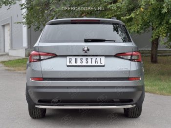15 749 р. Защита заднего бампера (Ø42 мм, нержавейка) SLITKOFF Skoda Kodiaq NU7 дорестайлинг (2017-2021)  с доставкой в г. Керчь. Увеличить фотографию 2