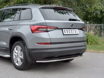 15 749 р. Защита заднего бампера (Ø42 мм, нержавейка) SLITKOFF Skoda Kodiaq NU7 дорестайлинг (2017-2021)  с доставкой в г. Керчь. Увеличить фотографию 3