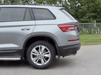 15 749 р. Защита заднего бампера (Ø42 мм, нержавейка) SLITKOFF Skoda Kodiaq NU7 дорестайлинг (2017-2021)  с доставкой в г. Керчь. Увеличить фотографию 4