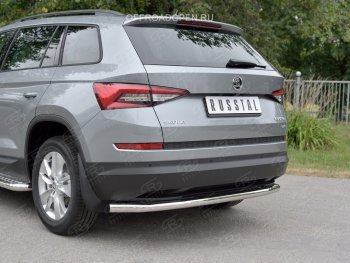 16 999 р. Защита заднего бампера (Ø63 мм, нержавейка) SLITKOFF Skoda Kodiaq NU7 дорестайлинг (2017-2021)  с доставкой в г. Керчь. Увеличить фотографию 4
