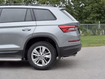 13 849 р. Защита заднего бампера (Ø42 мм, уголки, нержавейка) SLITKOFF  Skoda Kodiaq  NU7 (2017-2021) дорестайлинг  с доставкой в г. Керчь. Увеличить фотографию 2