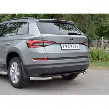 16 349 р. Защита заднего бампера (Ø63 мм уголки, нержавейка) SLITKOFF  Skoda Kodiaq  NU7 (2017-2021) дорестайлинг  с доставкой в г. Керчь. Увеличить фотографию 4