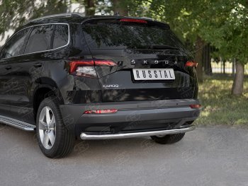 15 249 р. Защита заднего бампера (Ø63 мм, нержавейка) SLITKOFF  Skoda Kodiaq  NU7 (2017-2021) дорестайлинг  с доставкой в г. Керчь. Увеличить фотографию 2