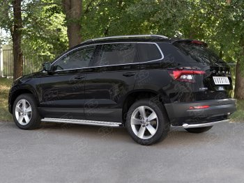 15 249 р. Защита заднего бампера (Ø63 мм, нержавейка) SLITKOFF  Skoda Kodiaq  NU7 (2017-2021) дорестайлинг  с доставкой в г. Керчь. Увеличить фотографию 4
