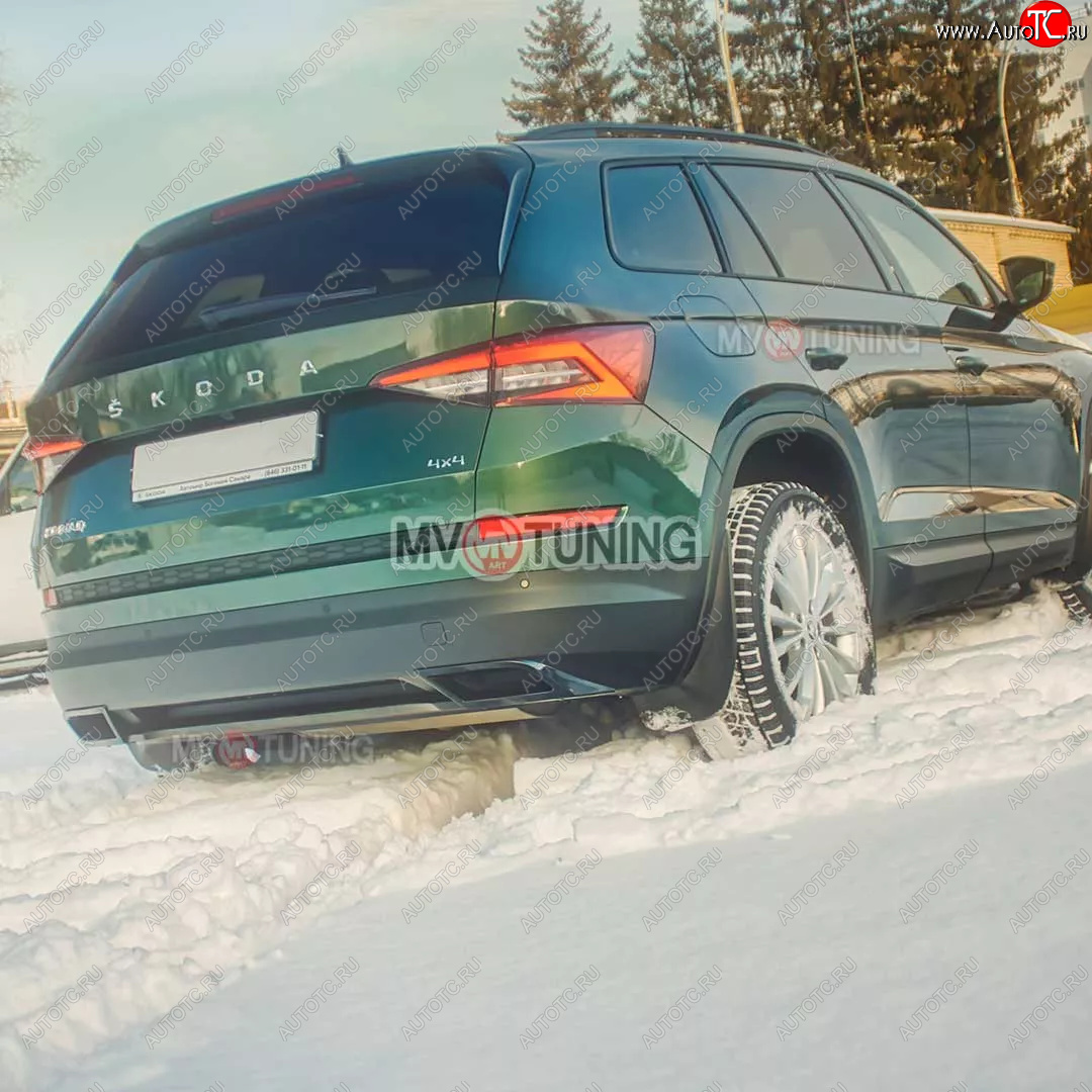5 399 р. Имитация насадок глушителя MV-Tuning  Skoda Kodiaq  NU7 (2017-2021) дорестайлинг (SPACE GRAY (серый глянец))  с доставкой в г. Керчь